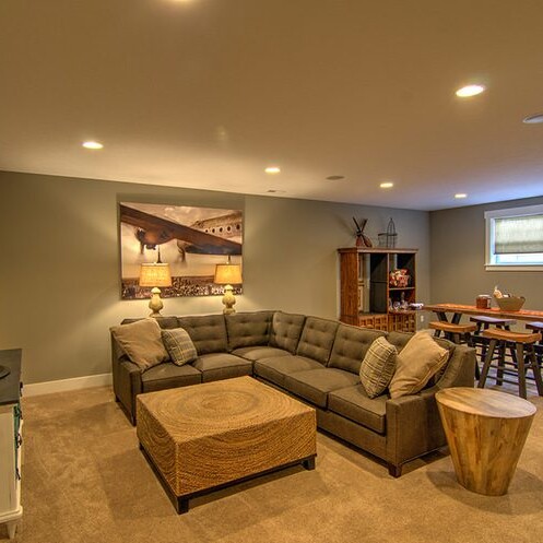 A living room with a luxury custom home builder in Carmel Indiana