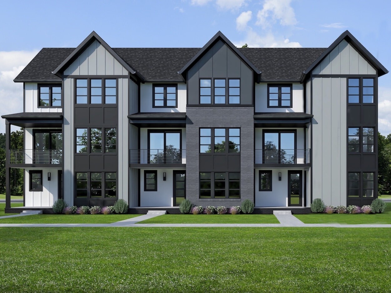 A three-story townhouse rendered by a Custom Home Builder in Carmel Indiana.