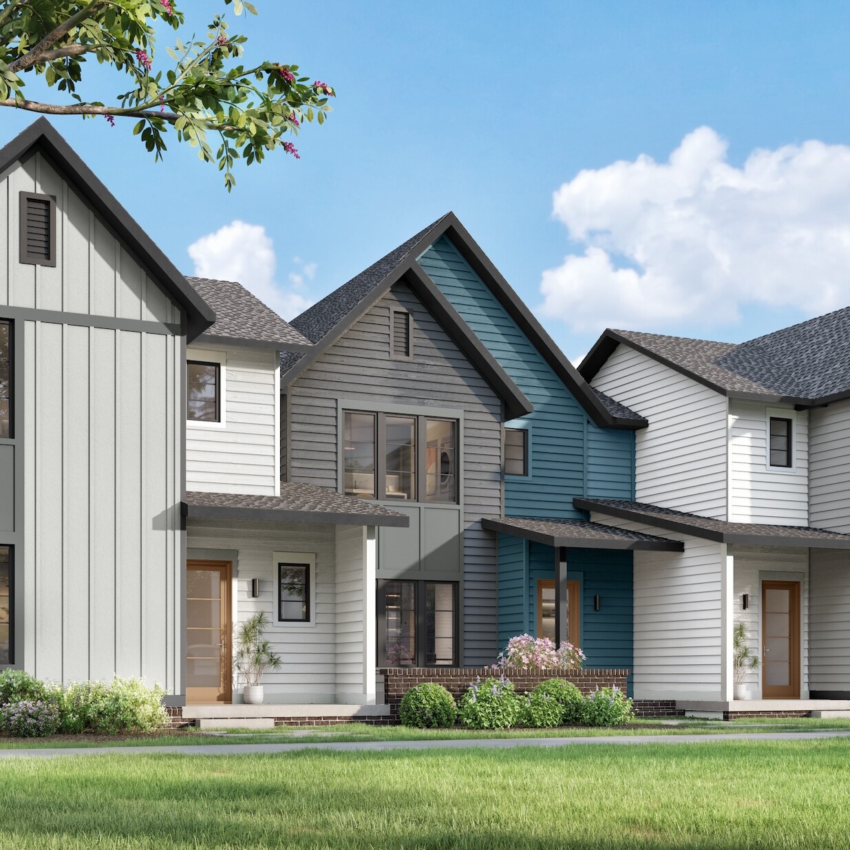 Old Town Design Group Springwater Townhomes Front Hr03 (4)