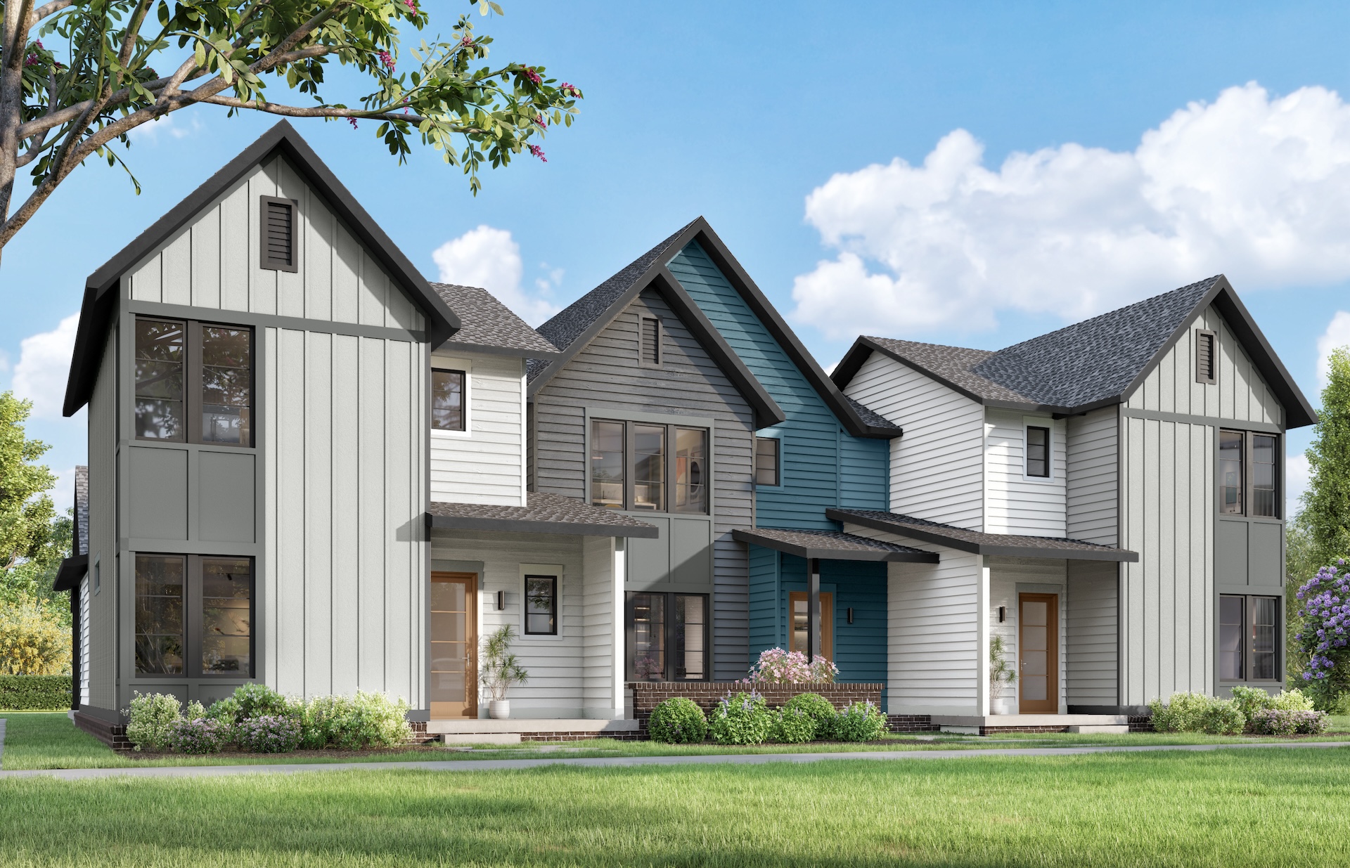 Old Town Design Group Springwater Townhomes Front Hr03 (4)