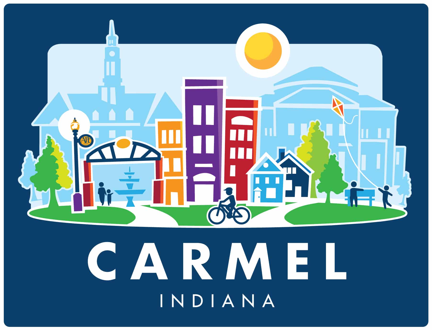 The logo for Carmel, Indiana, representing Indianapolis Custom Homes and New Homes.