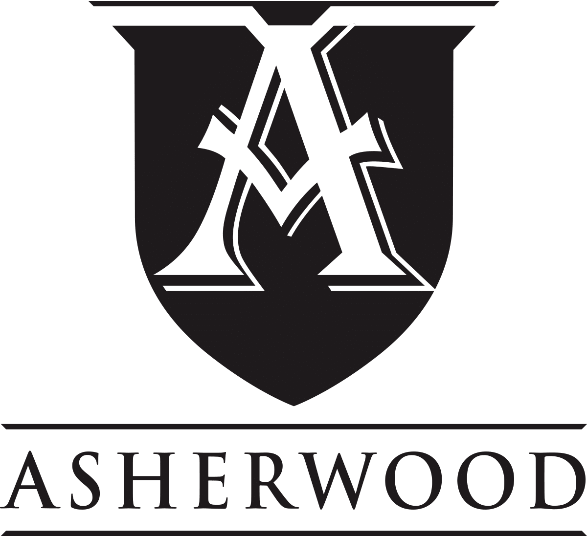 The luxury logo for Asherwood Estates, created exclusively by the expert custom home builders.