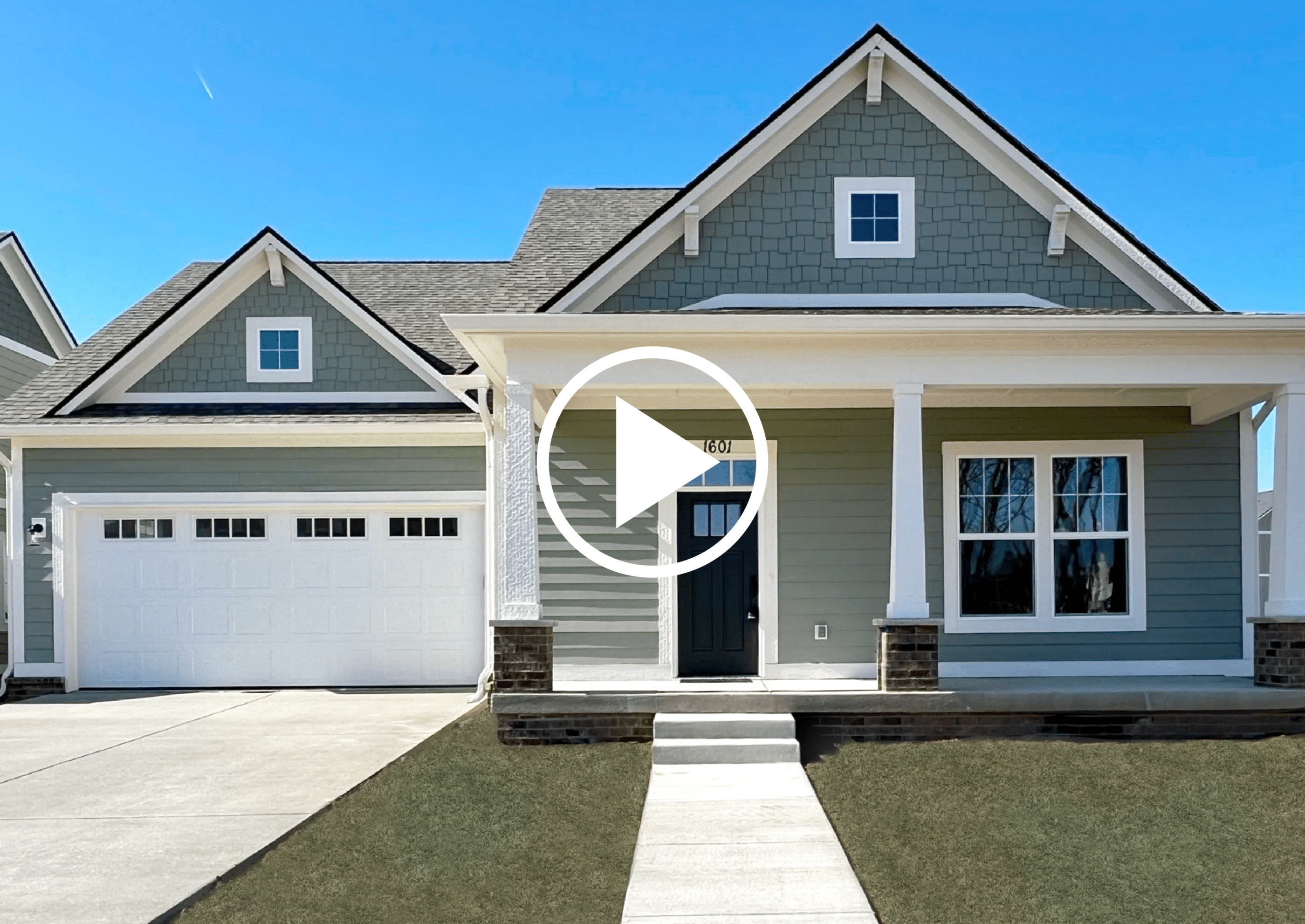 A virtual tour showcasing the exterior of a custom home.
