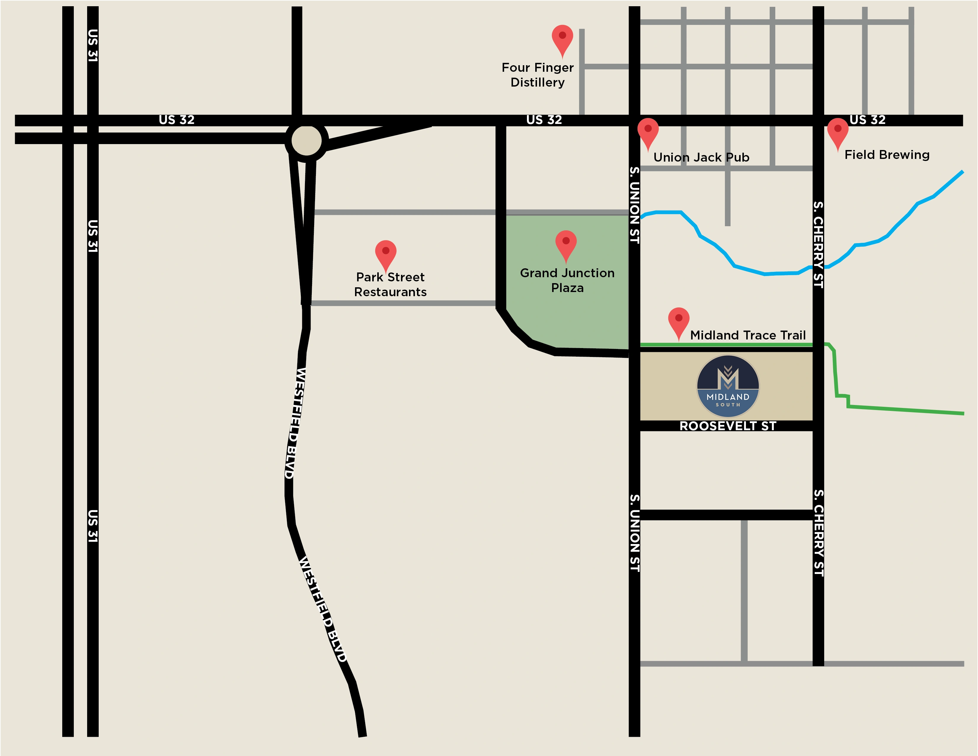 Midland South Map
